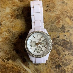 Fossil fashion watch in white